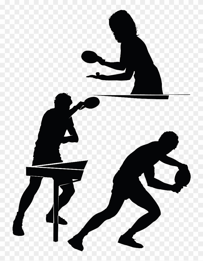Table Tennis Racket Silhouette Clip Art - Table Tennis Racket Silhouette Clip Art #206558