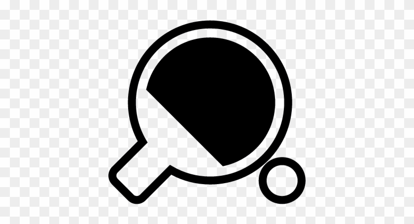Table Tennis Racket And Ball Vector - Tenis De Mesa Icono #206560