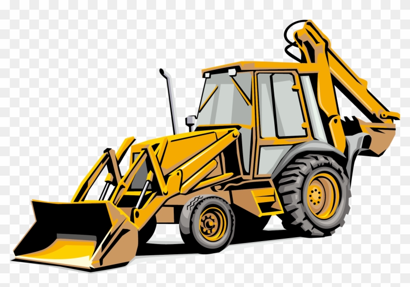 Backhoe Loader Sticker Heavy Equipment Excavator - Excavator Vector Png #207060
