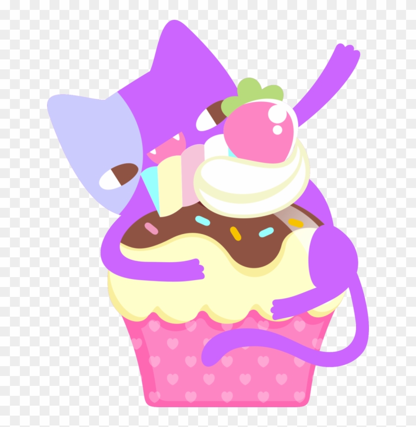 Cat Clipart Cupcake - Cartoon Cat Cupcake #207088