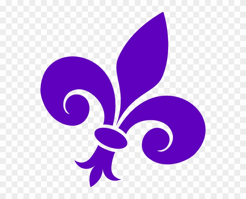 Purple Fleur De Lis On Angle Clip Art - Purple Fleur De Lis Transparent #207336