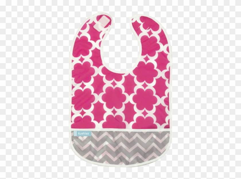 Kushies Cleanbib Waterproof Bib 12m+ Girl Fuchsia Modern #1310171
