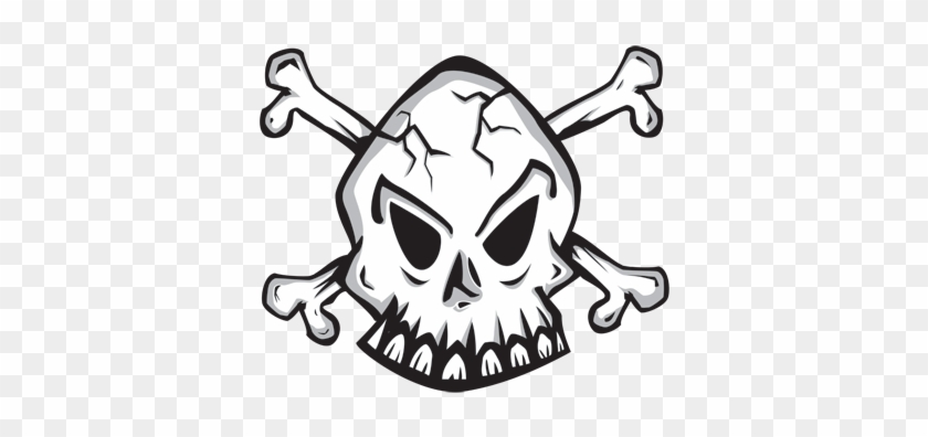 Cracked Skull Decorative Decal - Sticker Tete De Mort Ado #1310316