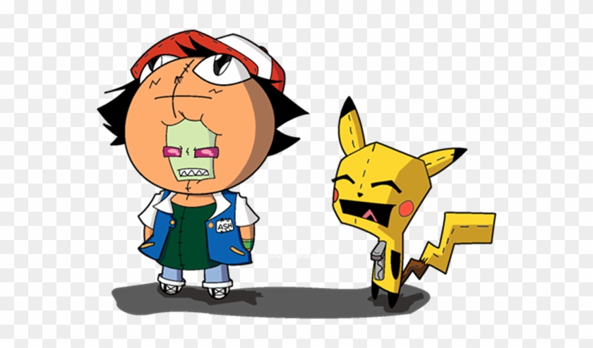Invader Ash, - Invader Zim Gir Pikachu #1310364