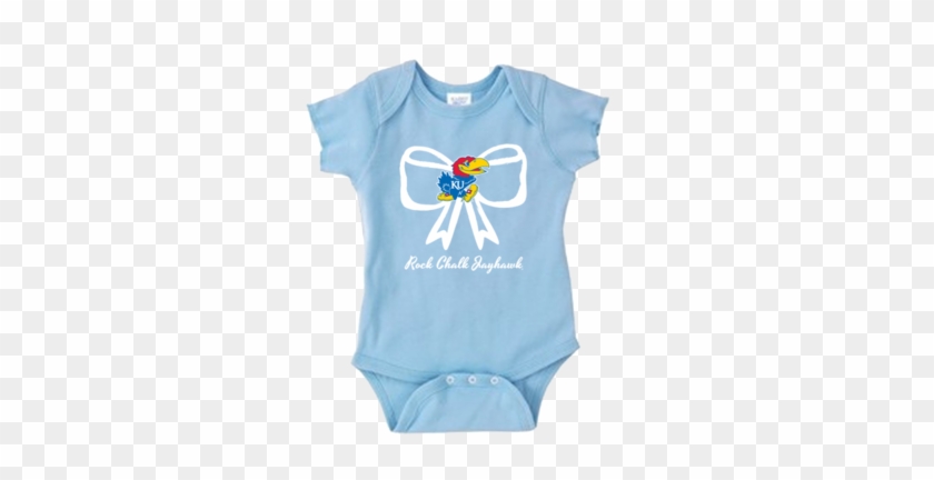 Ku Bow Rock Chalk Jayhawk Rabbit Skins Infant Onesie - My First Tooth Shirt #1310694