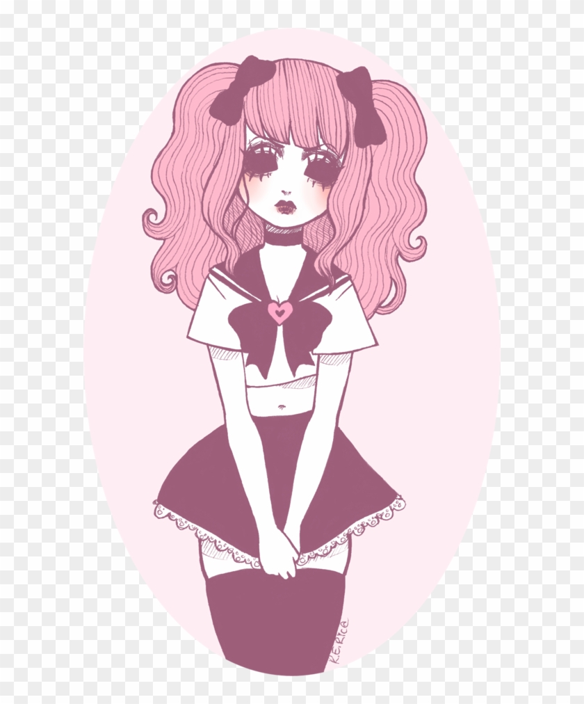 - Commission - Dj Bridget - By Gh0st-bunny - Deviantart - Pastel Goth Girl Drawing #1312512