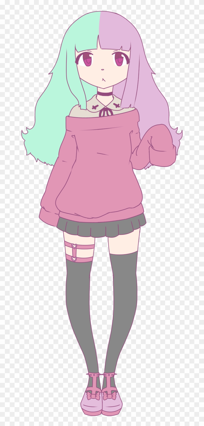 Koneko-chan [pastel Goth Oc] Speedpaint By Konekodraws - Cartoon #1312546