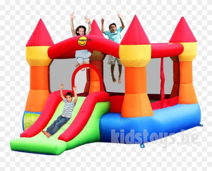 Happy Hop Castle Bouncer With Slide N - Duplay 9017n Large Turret 12ft Bouncy Castle #1313626