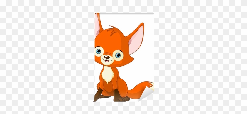 Wallmonkeys Wall Decals Wallmonkeys Cute Baby Fox Peel #1313728