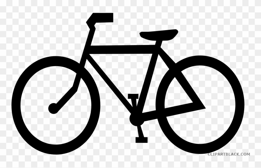 Black And White Bicycle Transportation Free Black White - Bike Outline Stainless Steel Travel Mug #1314934