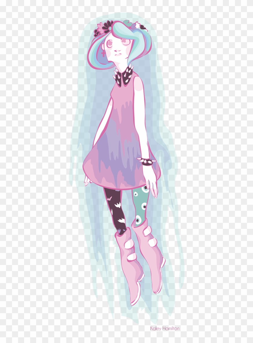 Pastel Goth Ghost Alt Cropped - Pastel Goth Ghost Alt Cropped #1316553