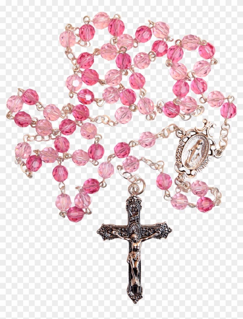 Item - Pink Crystal Gold Rosary #1317114