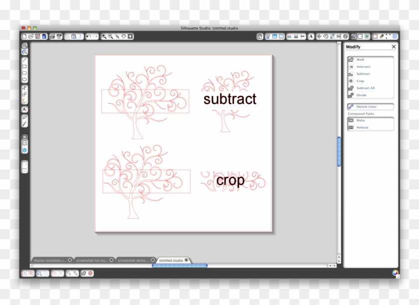 Let's Go A Little More In Depth With The Subtract And - Silhouette Studio Designer Edition Spécial Strass #1317396