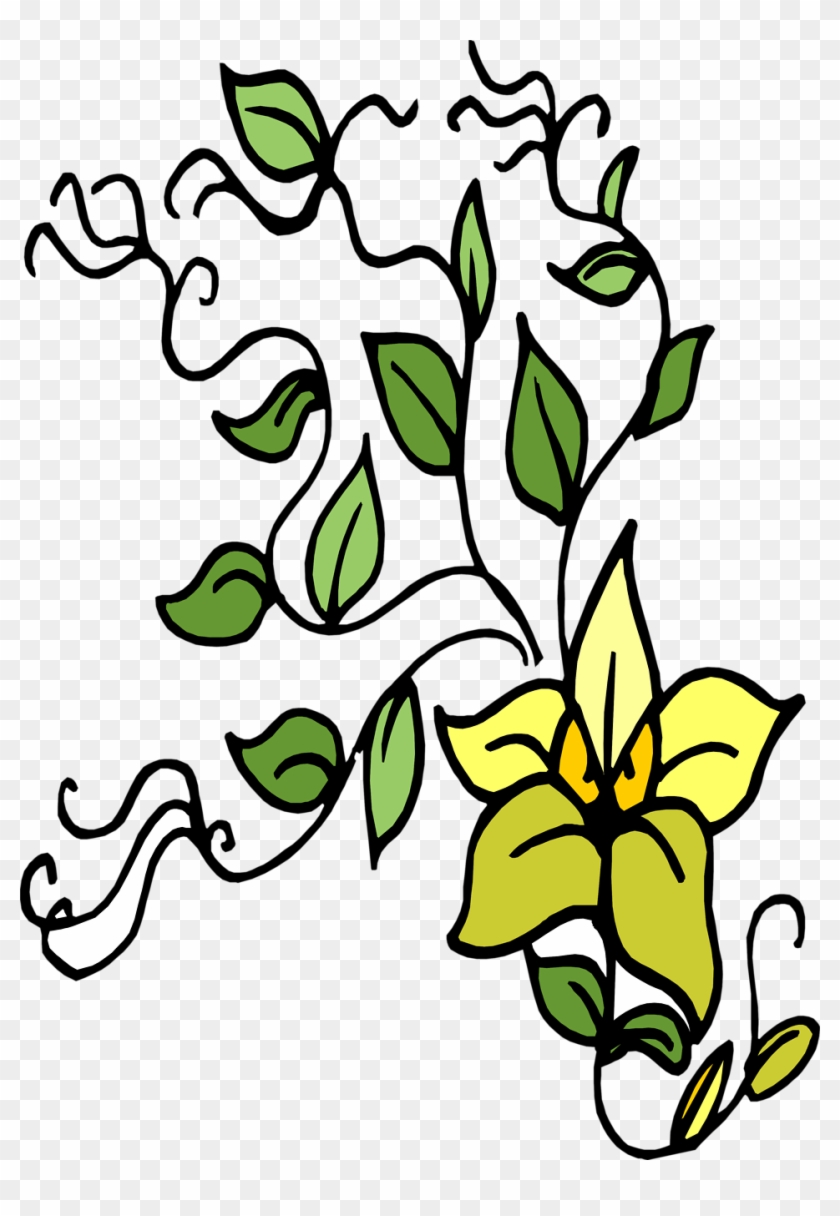 Illustration Of A Yellow And Green Flower - Illustration Of A Yellow And Green Flower #1318590