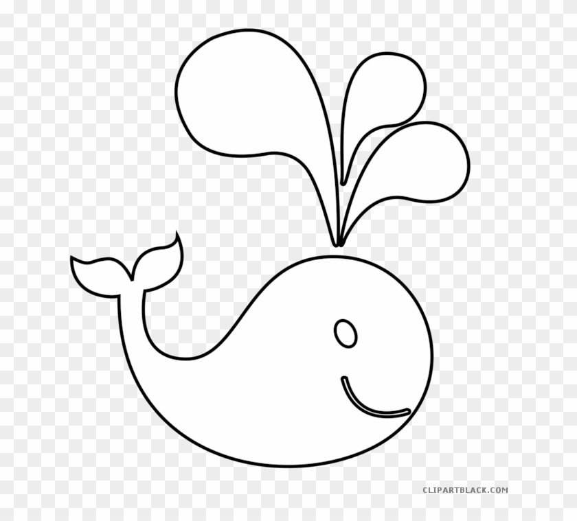 Whale Outline Animal Free Black White Clipart Images - Coloring Book #1319565