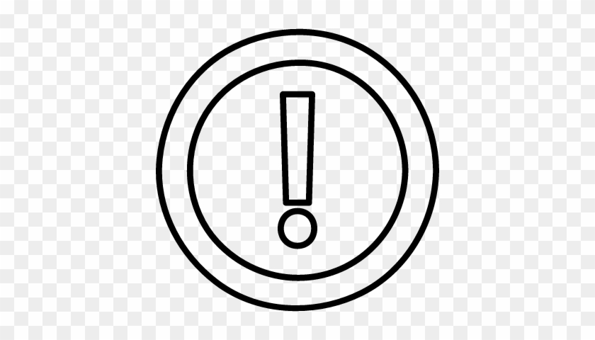 Exclamation Warning Sign In A Circle Outline Vector - Circle In A Circle Outline #1320038