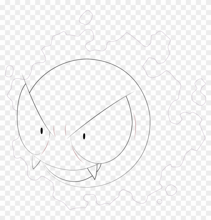 Gastly Line-art By Alcadeas1 - Gastly #1320347