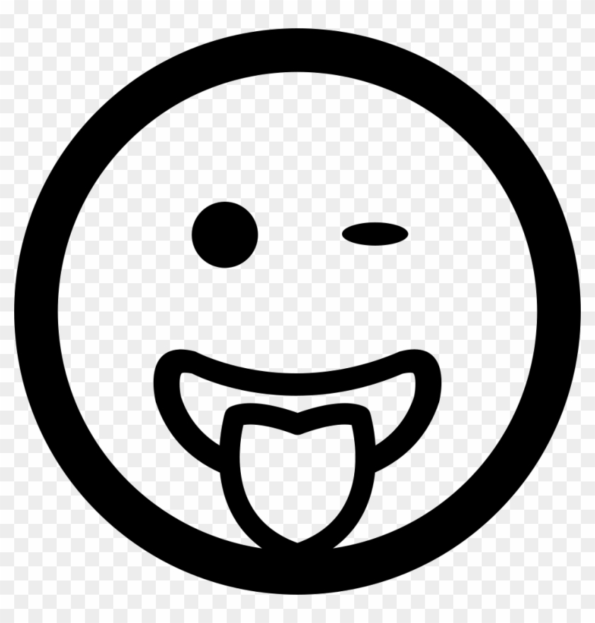 Winking Emoticon Smiling Face With Tongue Out Of The - Smiley Face Flat Icon #1323125