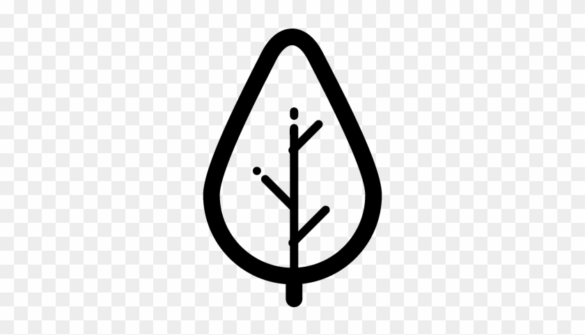 Tree Outline Of Leaf Shape Vector - Vector Graphics #1323319