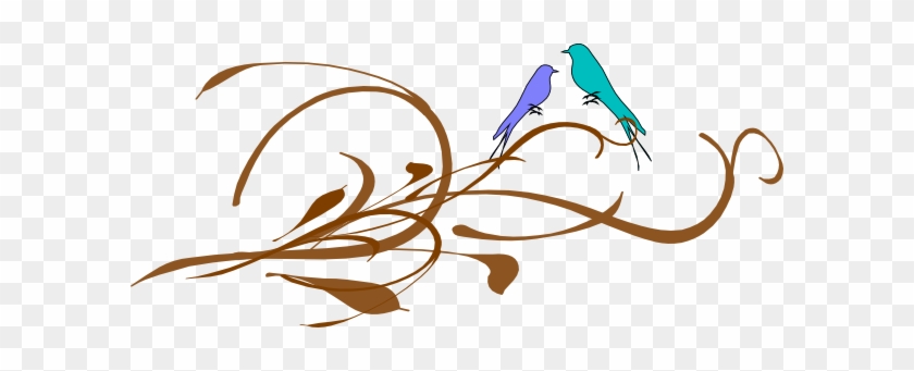 Love Birds On A Branch2 Clip Art At Clker - Love Birds On A Branch2 Clip Art At Clker #1324517
