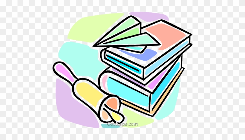 School Bell, Book And A Paper Airplane Royalty Free - Thesis #1324977