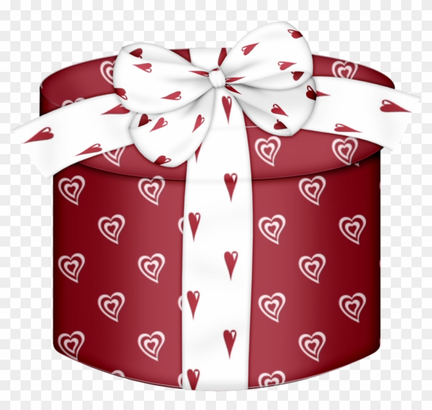 Red Heart Round Gift Box Png Clipart - Gift #1326423