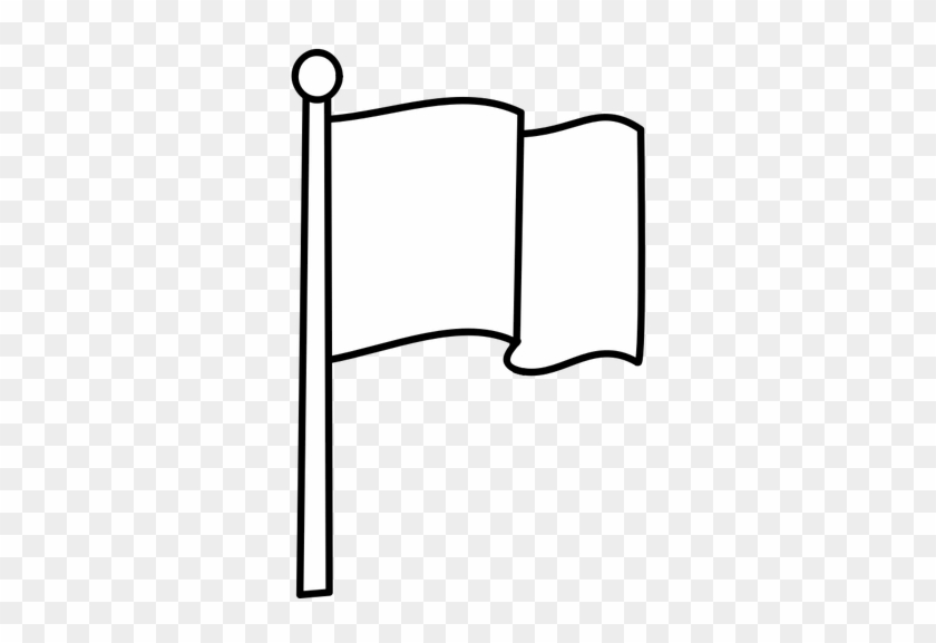 Clipart Of Black And White - Black And White Flag Cartoon #1326926