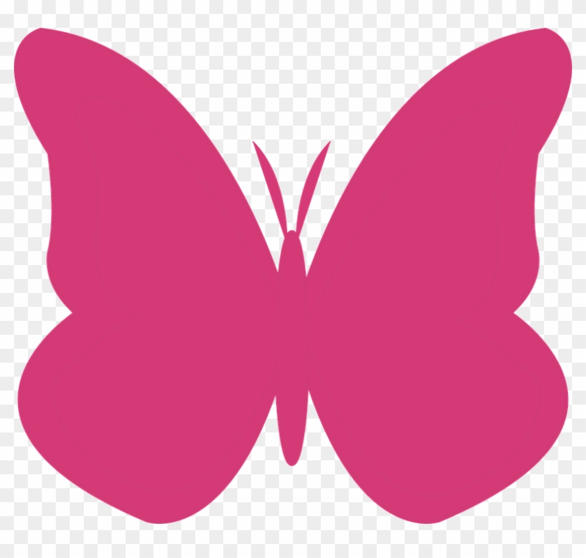Pink And Purple Butterfly Clipart - Silueta De Alas De Mariposa #1326992