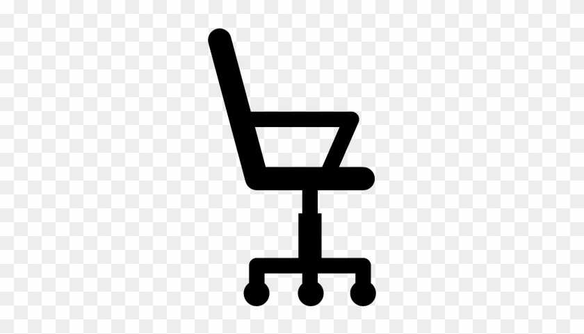 Office Wheels Chair Silhouette From Side View Vector - Chair Side View Silhouette #1327275