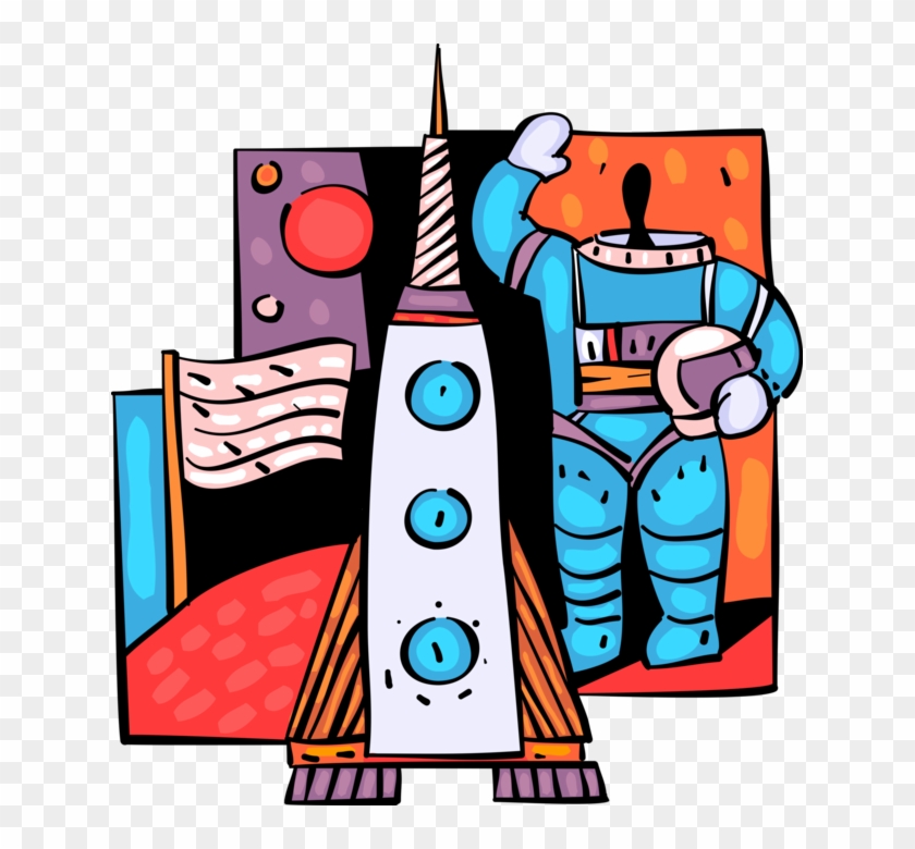 Vector Illustration Of Astronaut Space Explorer Waves - Vector Illustration Of Astronaut Space Explorer Waves #1327677