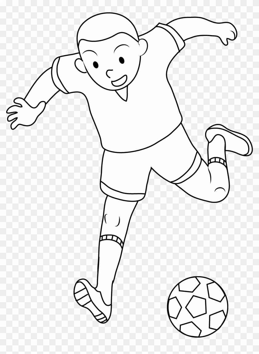 Coloring Page Of Boy Playing - Illustration #1328784
