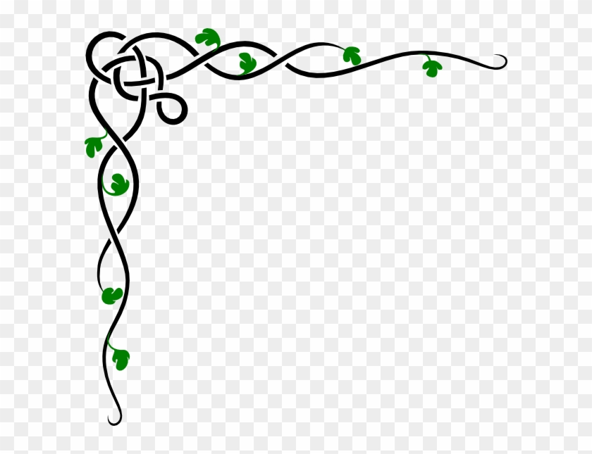 Corner Border Vine Black Green Clip Art At Clker Com - Vines Border #1329178