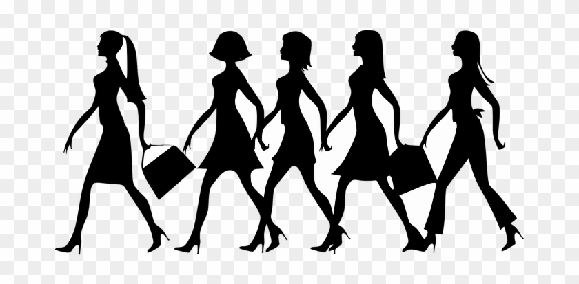Women Walking Silhouette Handbags Shopping - Women In Power Silhouette #1332553