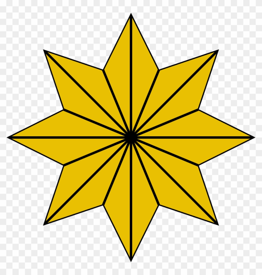 Eight-pointed Star 16 Radial Lines - 8 Pointed Star Png #1333677