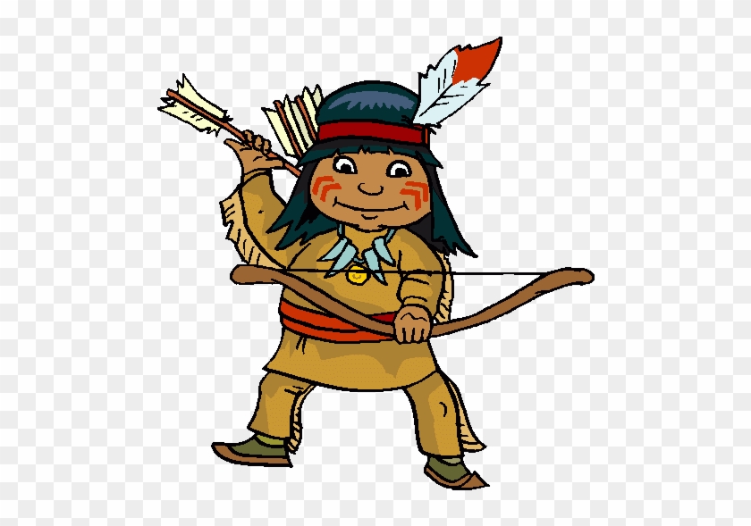 Native American With Bow And Arrow - Cartoon Image Of Indian #1333706