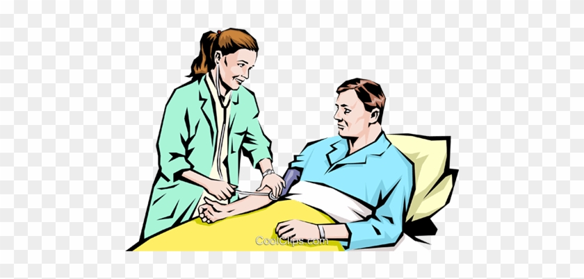 Nurse Clipart Blood Pressure Pencil And In Color Nurse - Nurse Take Blood Pressure Cartoon #1333938