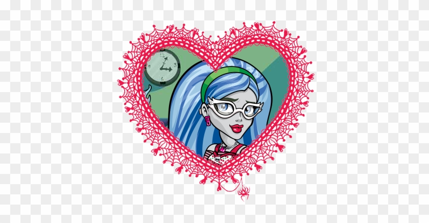 Monster High Valentines In Spider Web Hearts - Monster High Ghoulia Yelps #1334696