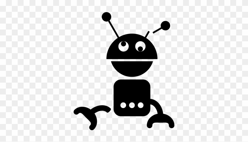 Dizzy Robot Silhouette Vector - Dizzy Robot #1335642