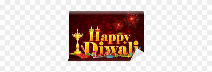Vector Illustration Of Happy Diwali With Diya And Fire - Happy Diwali And Dhanteras #1336708