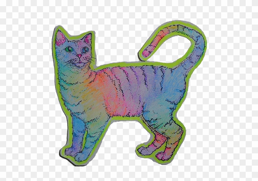 Psychedelic Kitty Sticker By Flowwwer - File Format #1337835