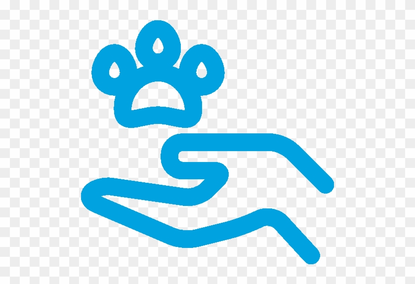 Paw Above An Open Hand Facing Palm Up - Icon #1339066