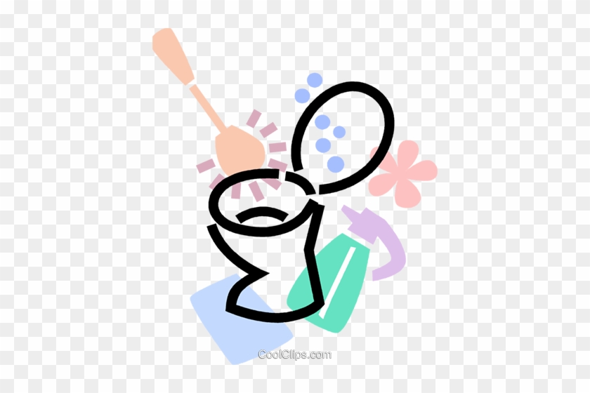 Toilette Mit Wc-bürste Und Reiniger Vektor Clipart - Limpeza Banheiro Png #1340284