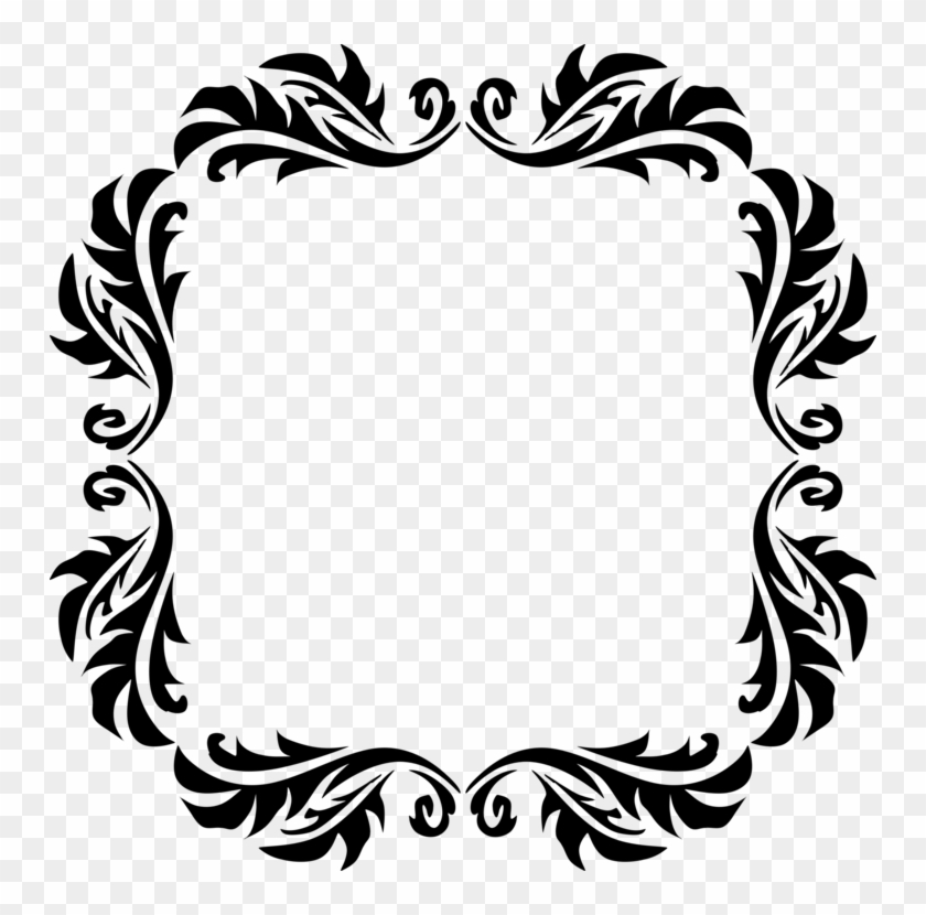 Borders And Frames Drawing Line Art Picture Frames - Square Frame Cliparts Black & White #1340348