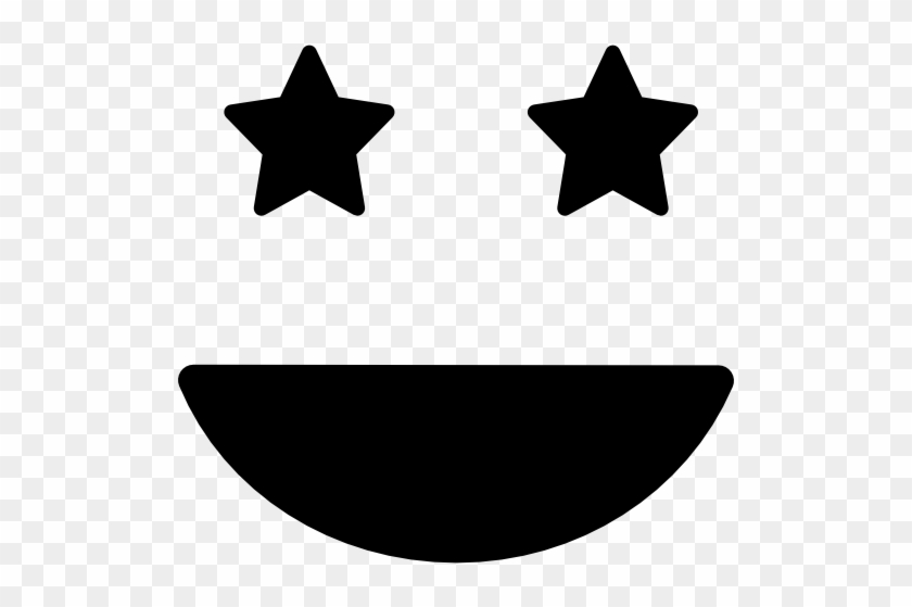 Smiling Happy Emoticon Square Face With Eyes Like Stars - Lothian Md On A Map #1340531