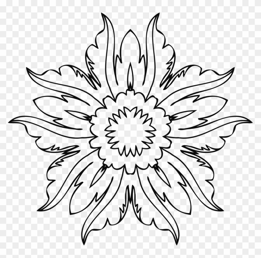 Drawing Line Art Floral Design Flower - Black Eyed Susan Clip Art #1340865