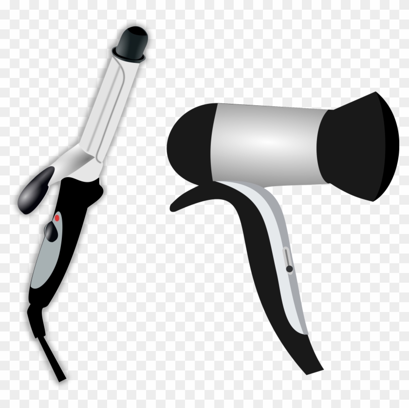 Hair Iron And Blow Dryer Clip Art - Vector Hair Blow Dryers #211004