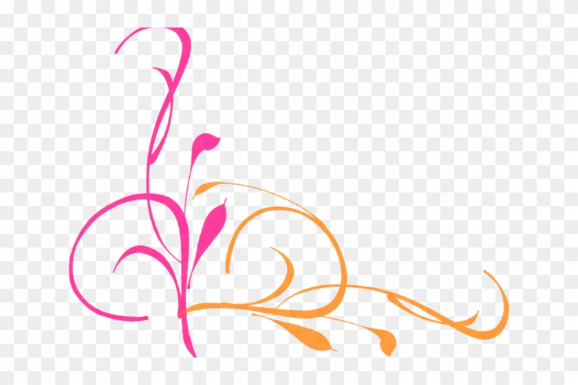 Corner Swirl Cliparts - Pink Corner Swirl Clipart #1341719