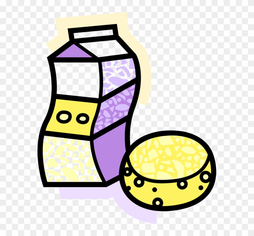 Vector Illustration Of Fresh Dairy Milk Carton With - Vector Illustration Of Fresh Dairy Milk Carton With #1342029