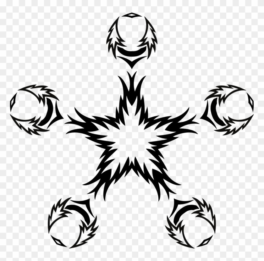 Computer Icons Tattoo Star Polygons In Art And Culture - 3drose Black Dueling Dragons, Wall Clock, 10 #1342717