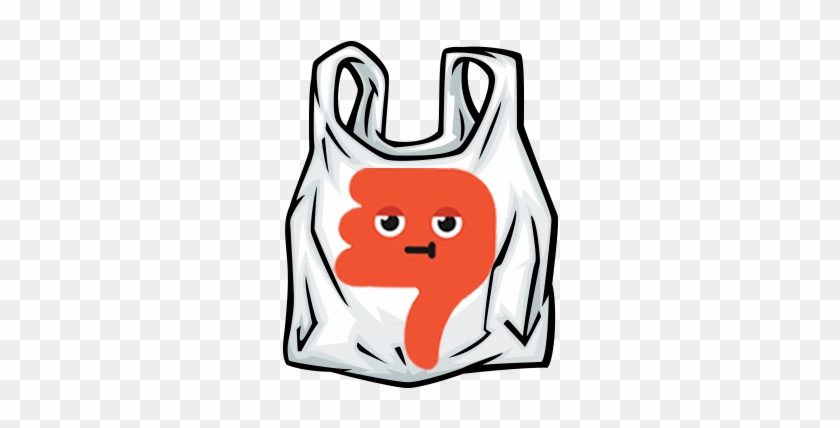 A Thumbs-down Symbol On A Drawing Of A Plastic Shopping - Plastic Bag Vector Png #1342955